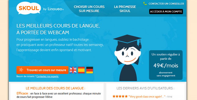 Skoul, le soutien scolaire en langues par webcam